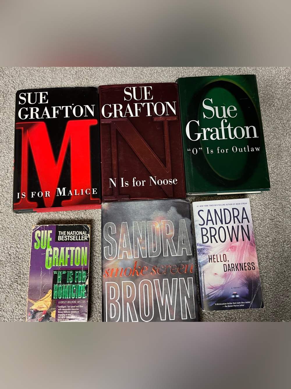 Books - Sue Grafton & Sandra Brown novels